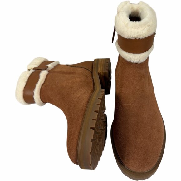 Kate Spade Bailee Winter Boots 8B Brown Warm Gingerbread Leather Suede KA166 - Picture 5 of 12